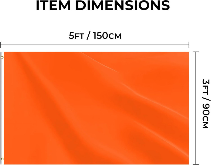 Orange Flag 3X5 FT, Polyester Blank Flag with Canvas Header & Brass Grommets, Do gallery