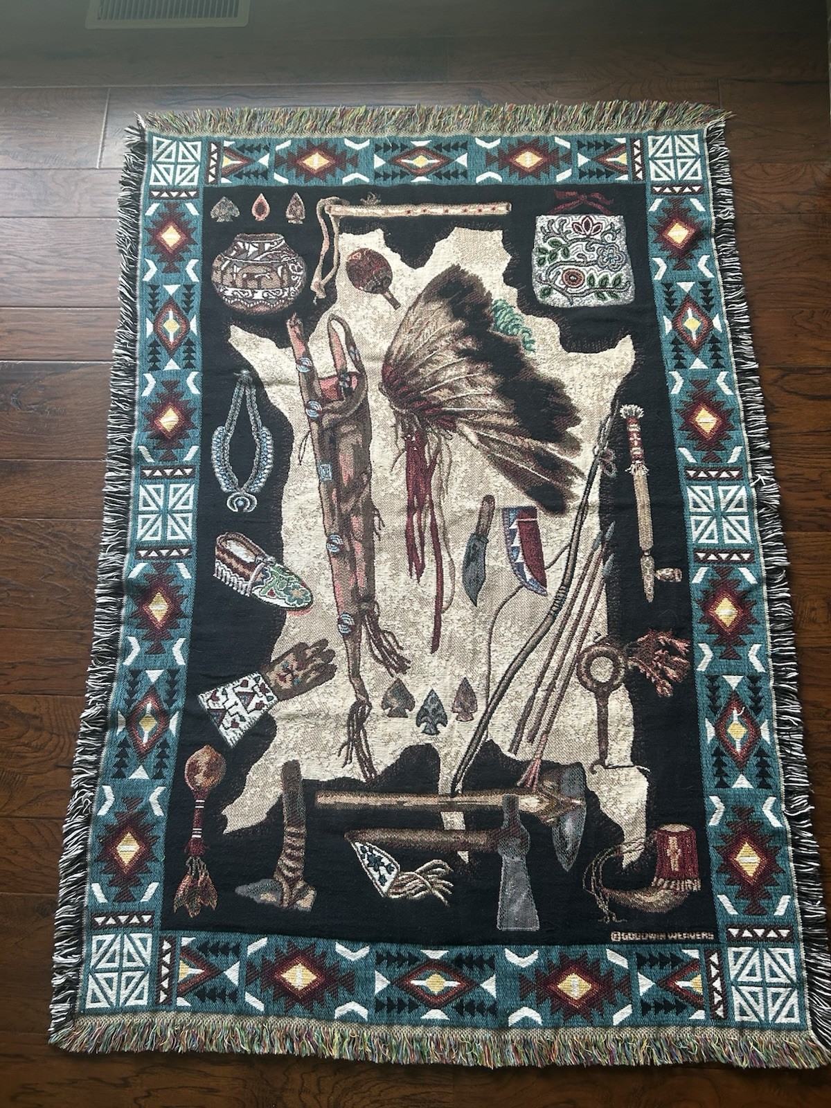 Goodwin Weavers Afghan Throw Blanket Tribal Southwest Native Woven Tapestry gallery