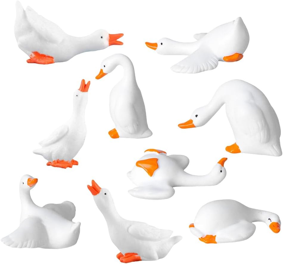 18-Piece Mini Resin Goose Figurines for DIY Crafts and Dollhouse Decor gallery