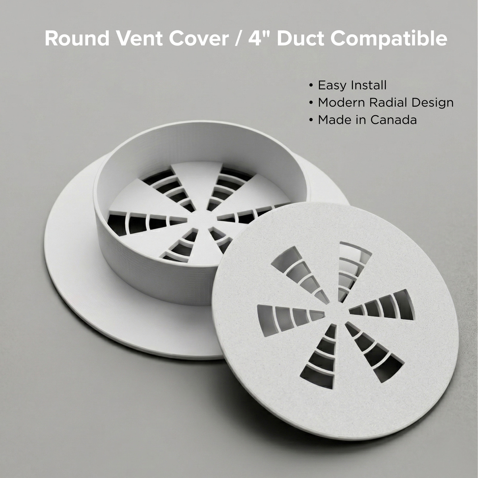 4" Inch Round Floor Vent Cover for Home - White, Plastic (PETG) gallery