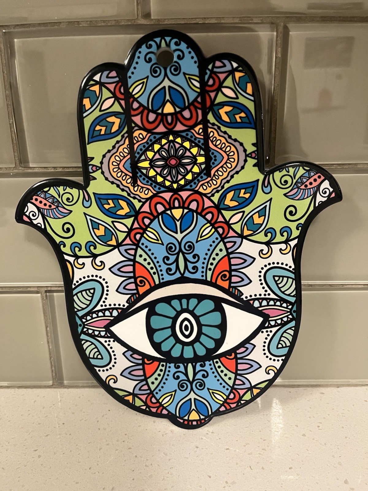 Hands Hand Of Protection Ceramic Trivet gallery
