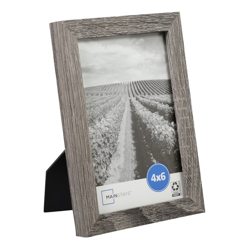 4 Pack 6x4 Picture Frame Set Rustic Gray Linear Design Tabletop and Wall Photo gallery