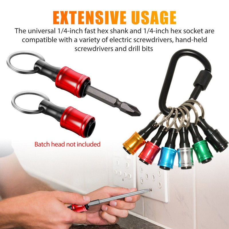 7-28PCS 1/4" Hex Shank Quick Release Keychain Screwdriver Drill Bits Holder Set gallery