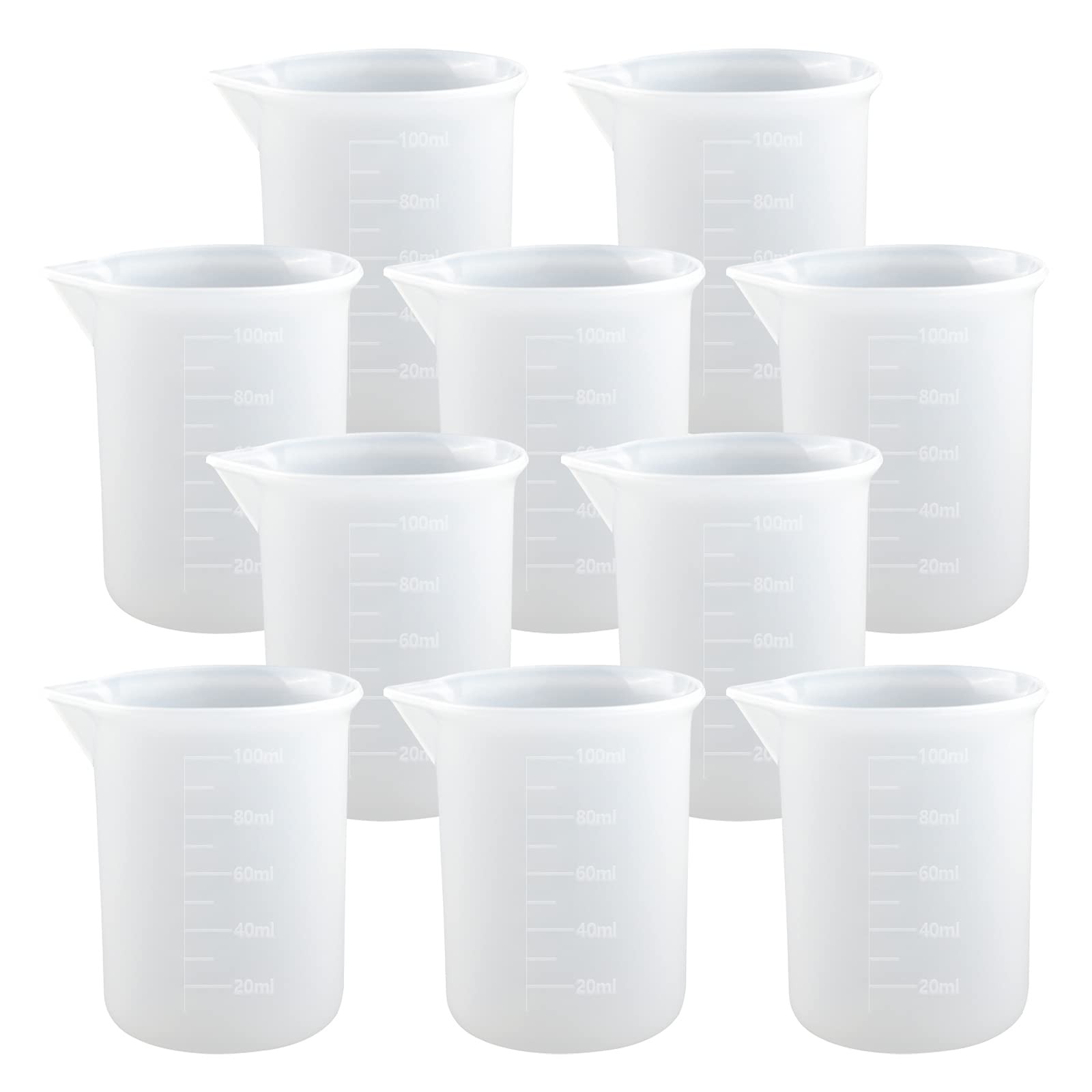10 PCS 100Ml Silicone Measuring Cups for Resin Non-Stick Mixing Cups Glue Tools gallery