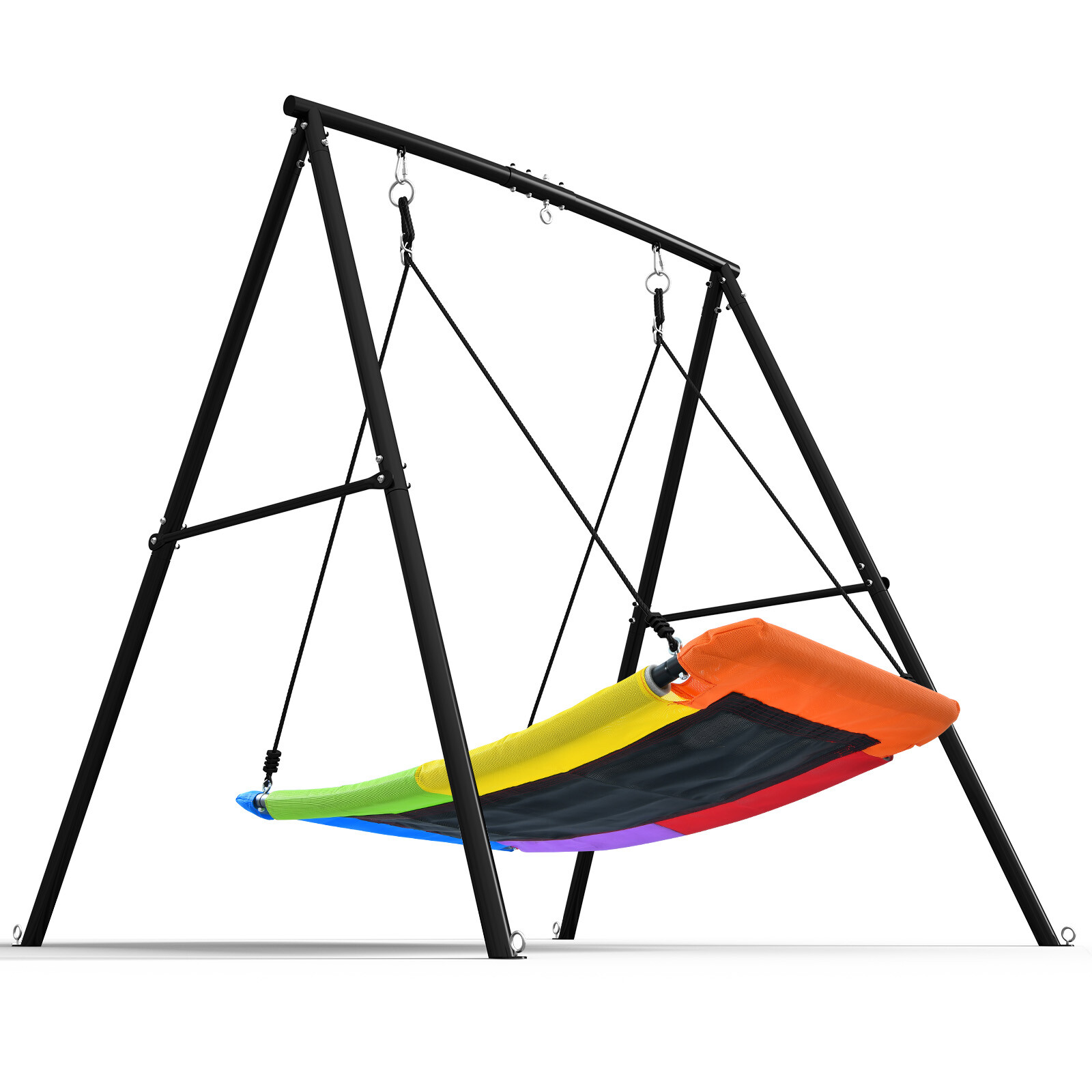440lbs Heavy Duty Metal Frame Swing Set with 60" Platform Swing for Kids Outdoor gallery