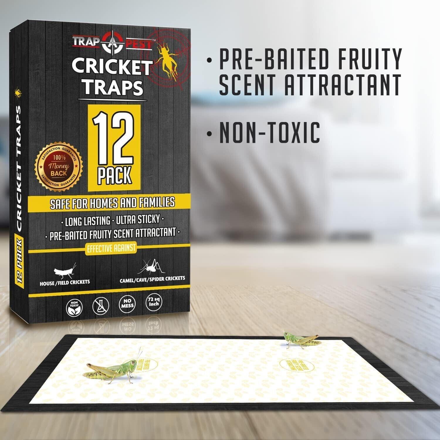 Cricket Traps Indoor 12 Traps Extra Large Bug Sticky Traps Non-toxic Extra Stick gallery