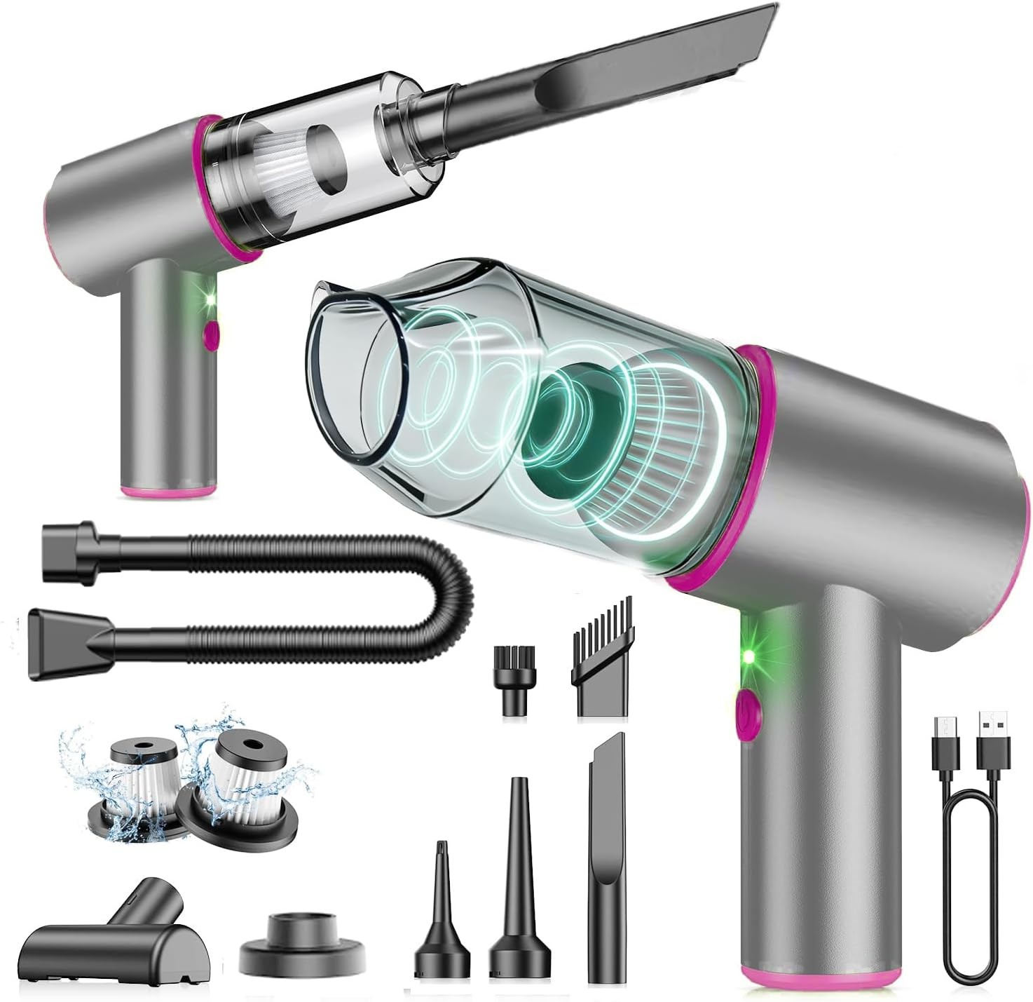 Handheld Cordless Car Vacuum Cleaner with 20000PA Powerful Suction4-in-1 Portabl gallery