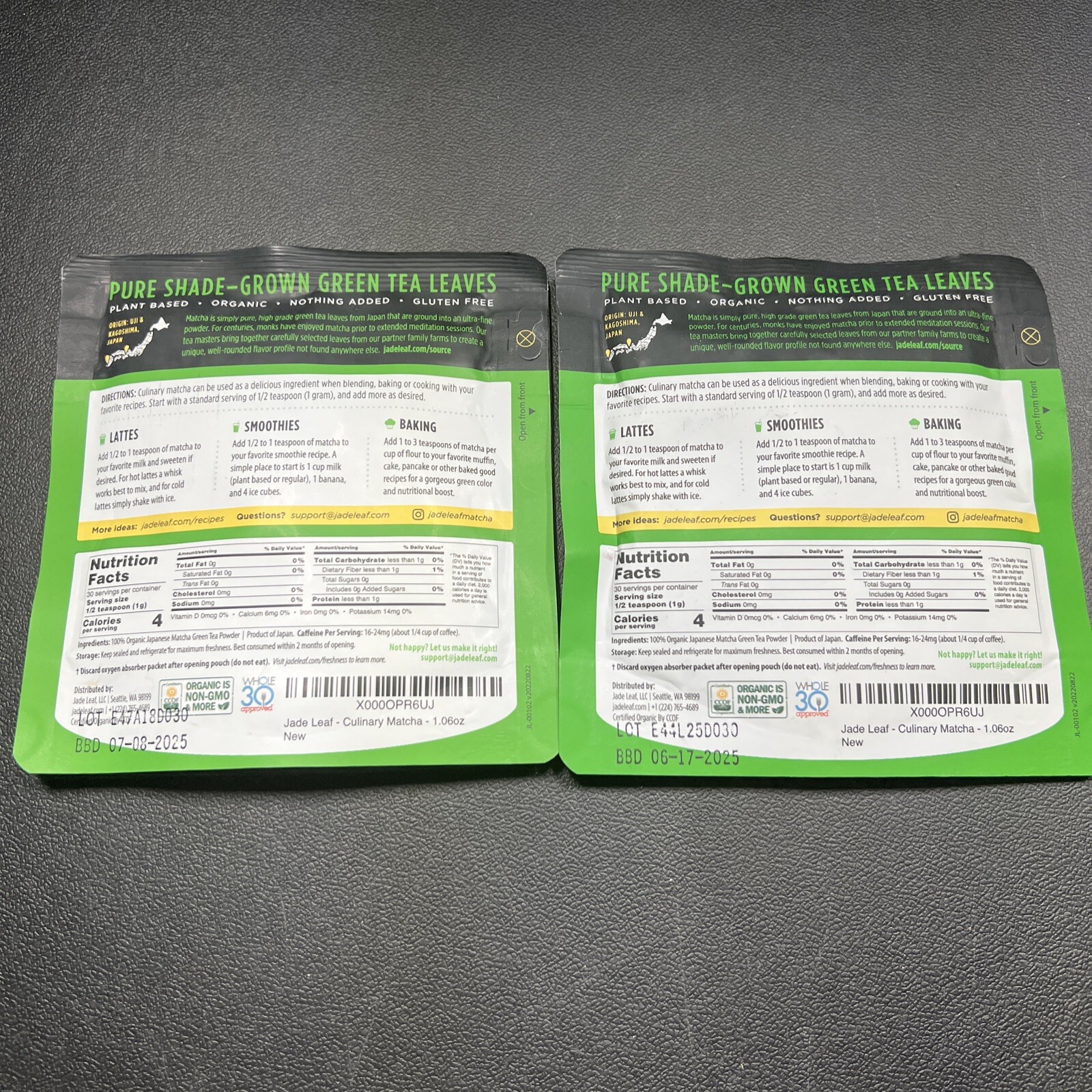 2x Jade Leaf Organic Matcha Green Tea Powder Japanese Origin Premium 1.06oz gallery
