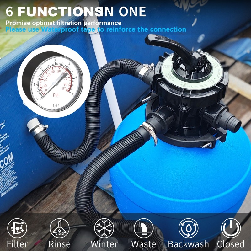 FOTING Sand Filter Pump for Above Ground Pool with Timer, Swimming Pumps System gallery