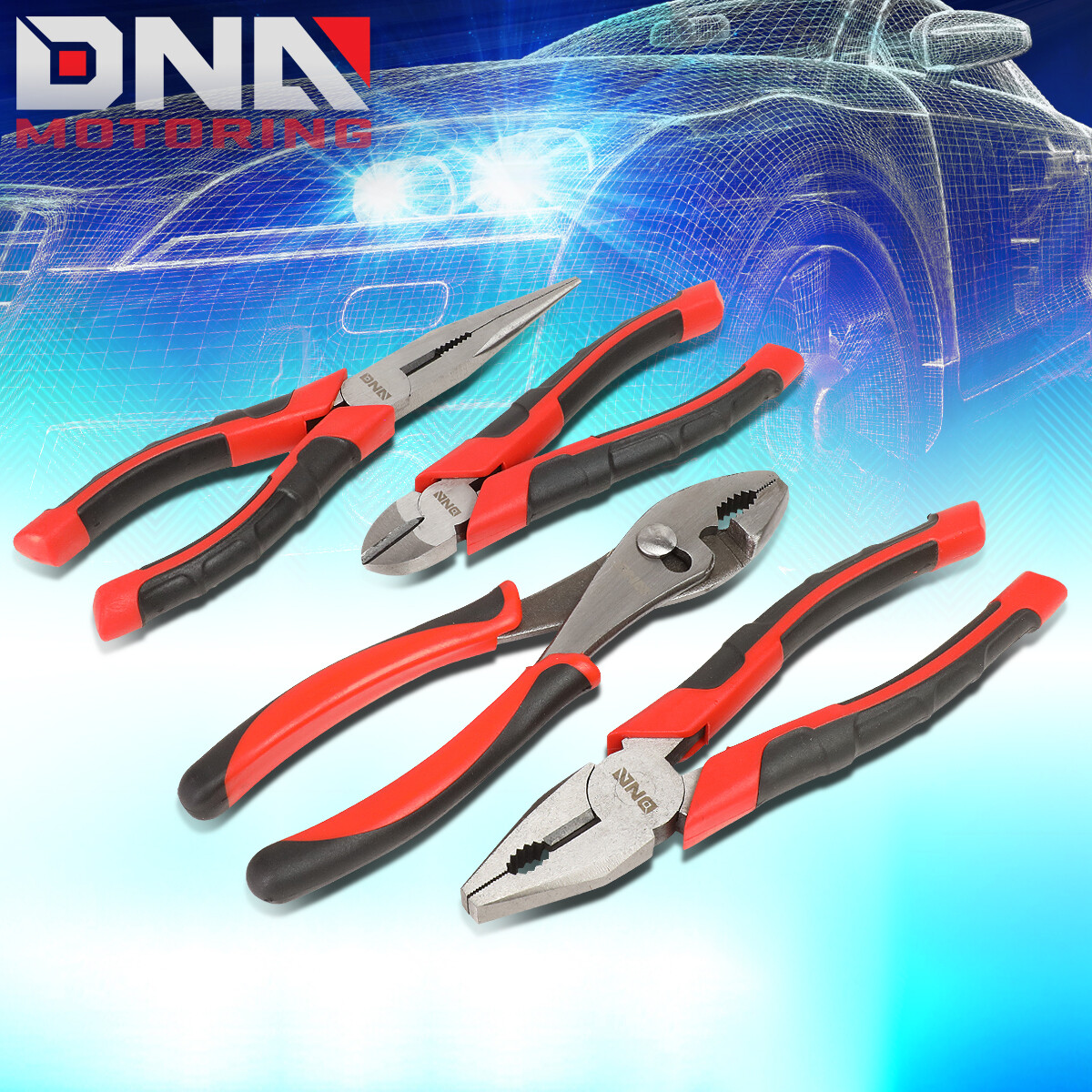 4 PCS COMBINATION LINESMAN NEEDLE NOSE PLIERS DIAGONAL CUTTER HAND TOOL KIT SET gallery