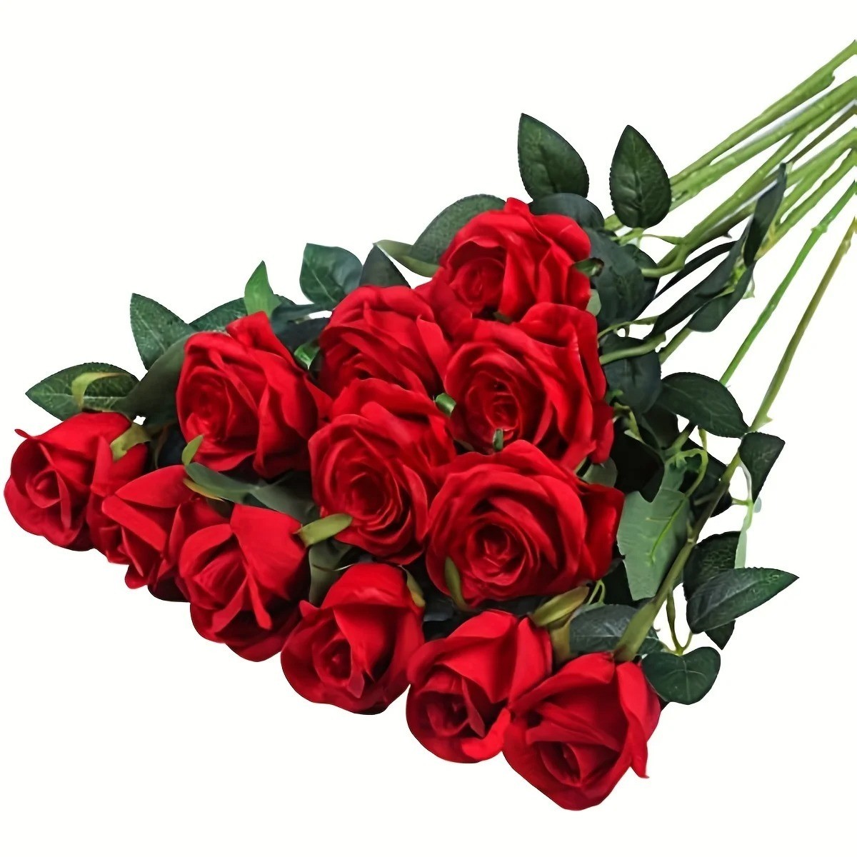 12× Red Silk Roses Artificial Flowers Realistic Bouquet Home Decor Romantic Gift gallery