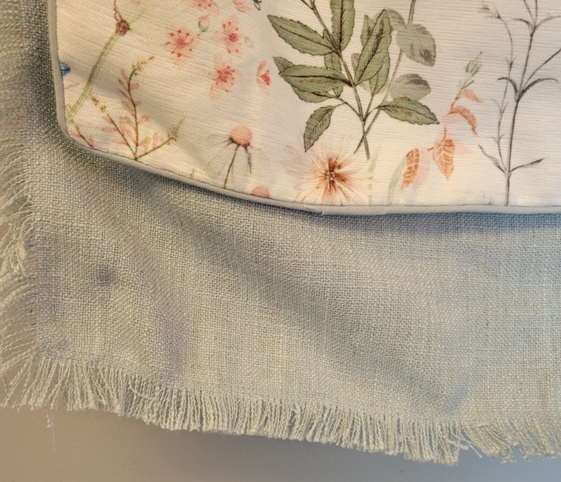 Mdesign Spring Table Runner 2 Piece Floral Printed 14x72 & Solid Blue 16x80 gallery