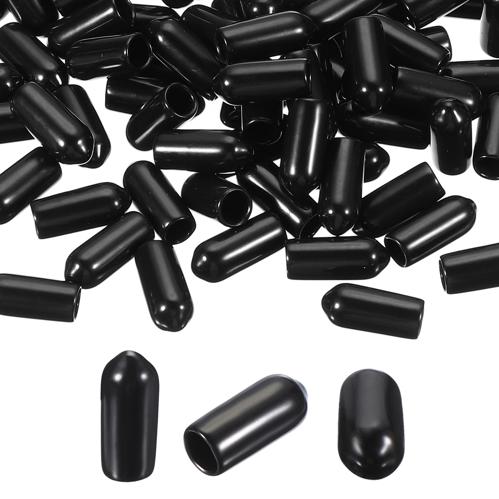 100pcs Pegboard Hook Tip Protector Rubber End Caps Inner Dia 5mm Black gallery
