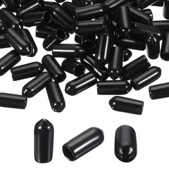 100pcs Pegboard Hook Tip Protector Rubber End Caps Inner Dia 5mm Black