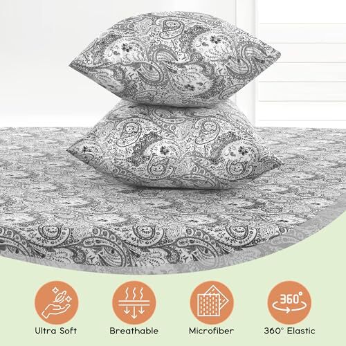 LDC Queen Sheet Set 6-Pc Cooling Bed Set Breathable Hotel Sheets Microfiber S... gallery