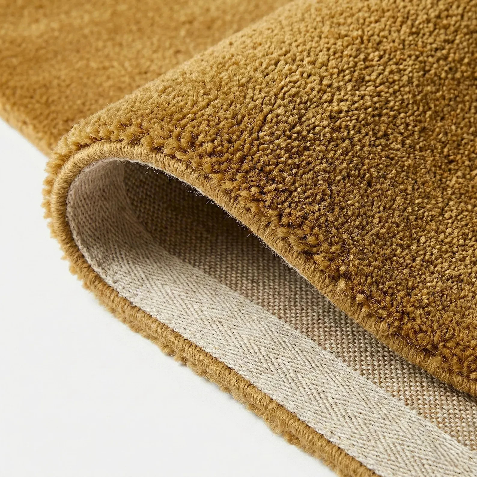 Ochre Gold - Modern Solid Texture Wool Rug for Living Room, Bedroom, Office 9x10 gallery
