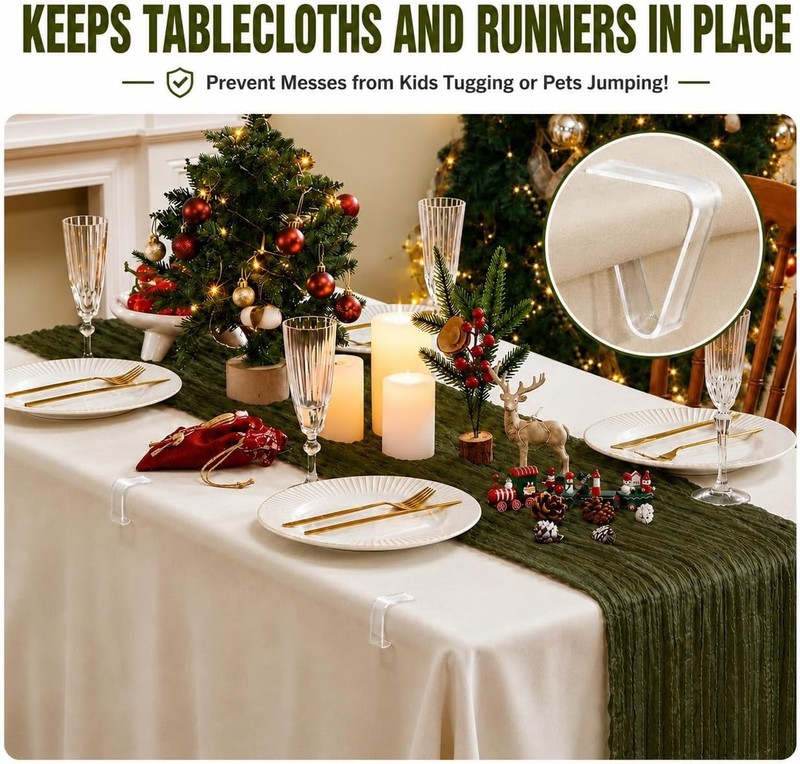 Tablecloth Clips Clear Windproof Plastic Secure Large Table 24 Pack gallery