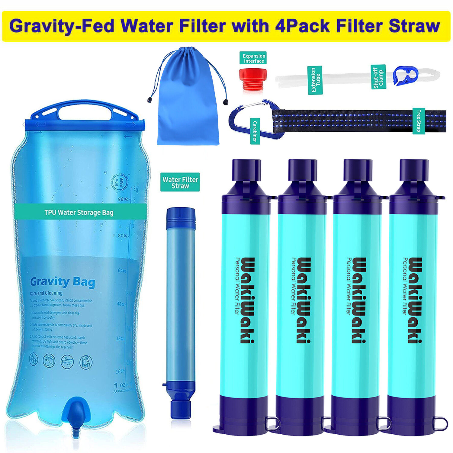 Gravity Water Filter Straw, Camping Water Filtration System|Water Purifier Straw gallery