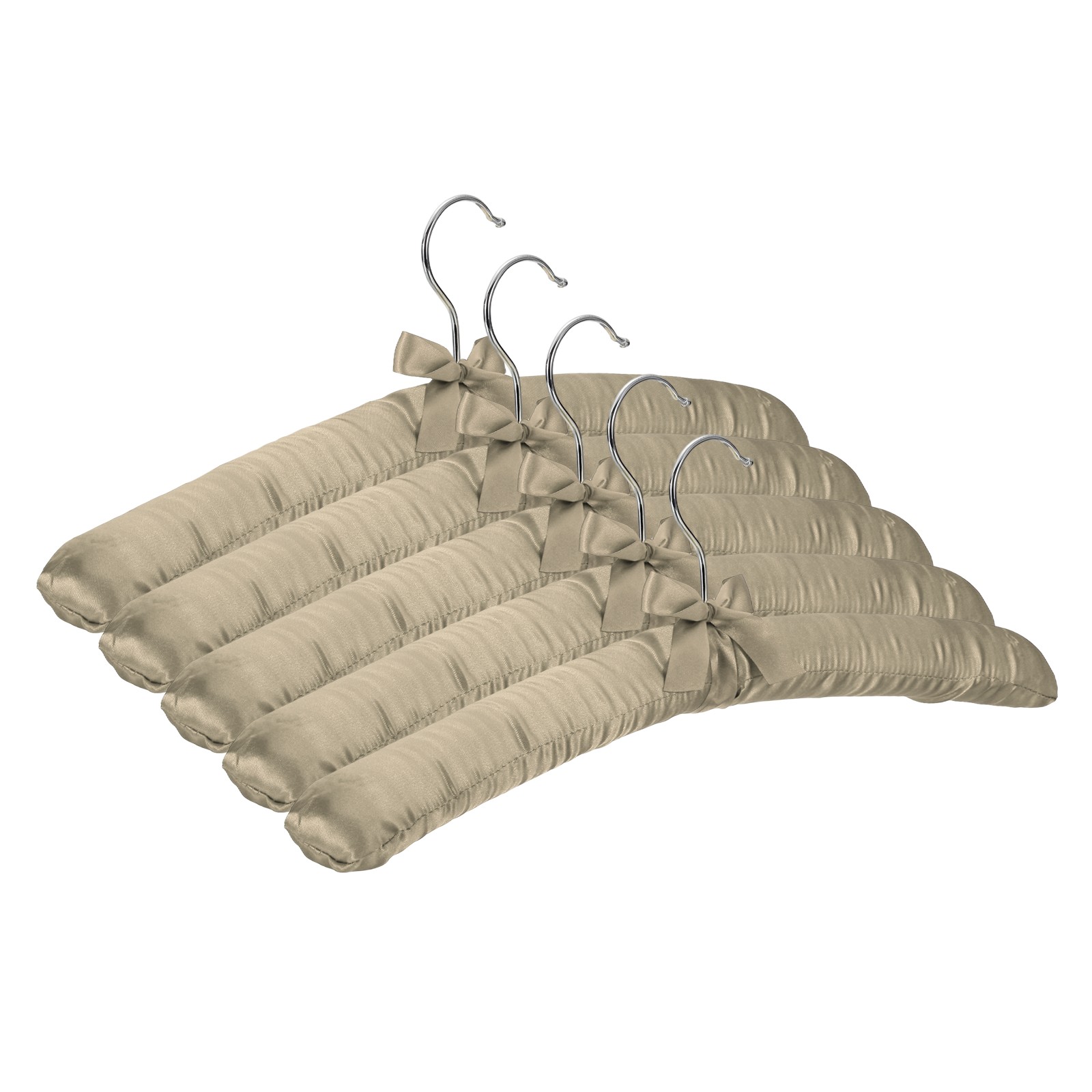 5Pcs Satin Padded Hangers 15 Inch Blouse Hangers for Women Light Tan gallery
