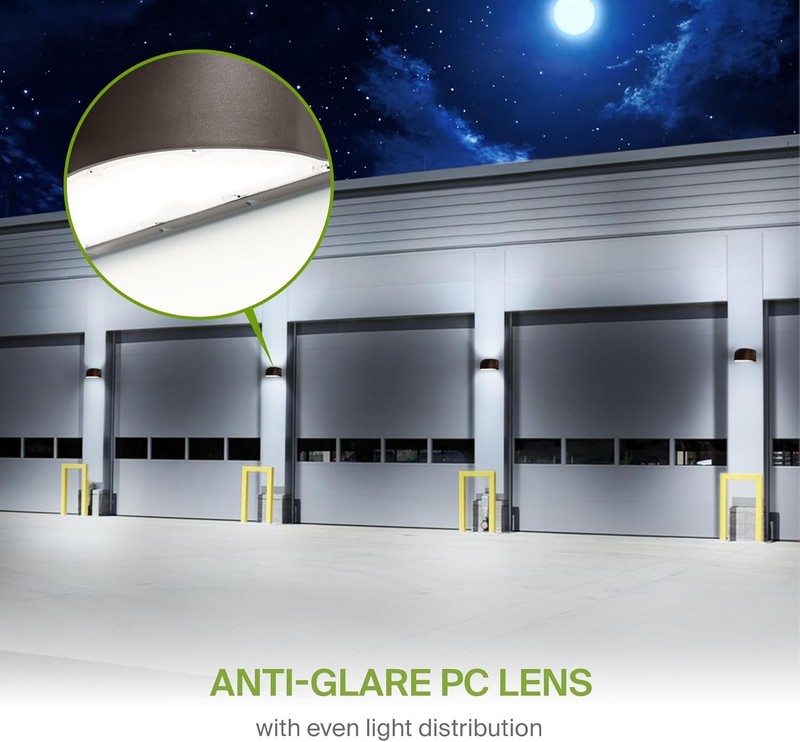 ASD 40/50/60W LED Wall Pack Light Round with Dusk to Dawn Photocell, Up & Down gallery