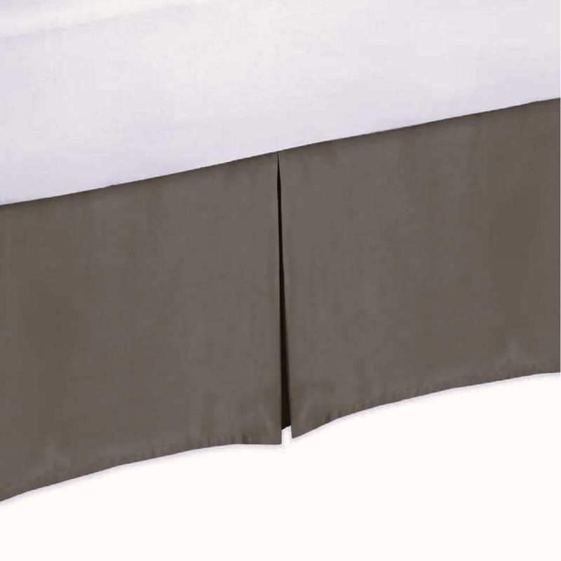 3 Sided Tailored Bed Skirt - Solid Gray 625 TC Egyptian Cotton - Open Corner gallery