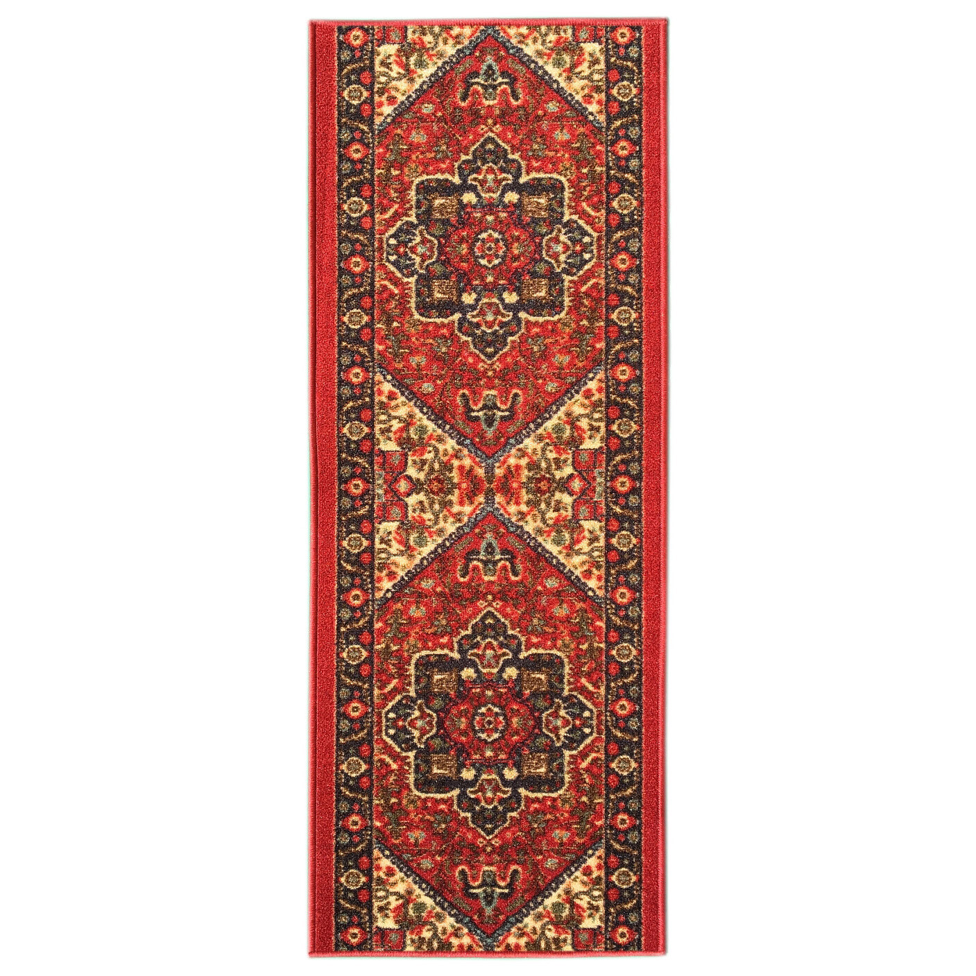 Custom Size Hallway Runner Rug Non Slip Rubber Back RED Traditional Oriental gallery