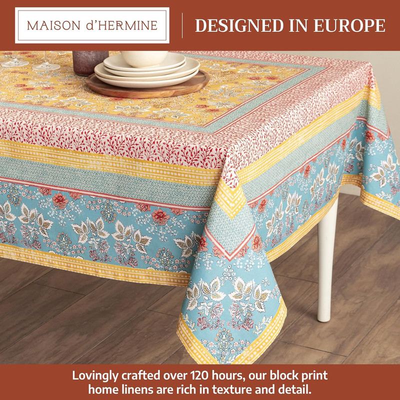 Maison D' Hermine Table Cloth Rectangle Table 100% Cotton 60 X 90 Inches Tablecl gallery