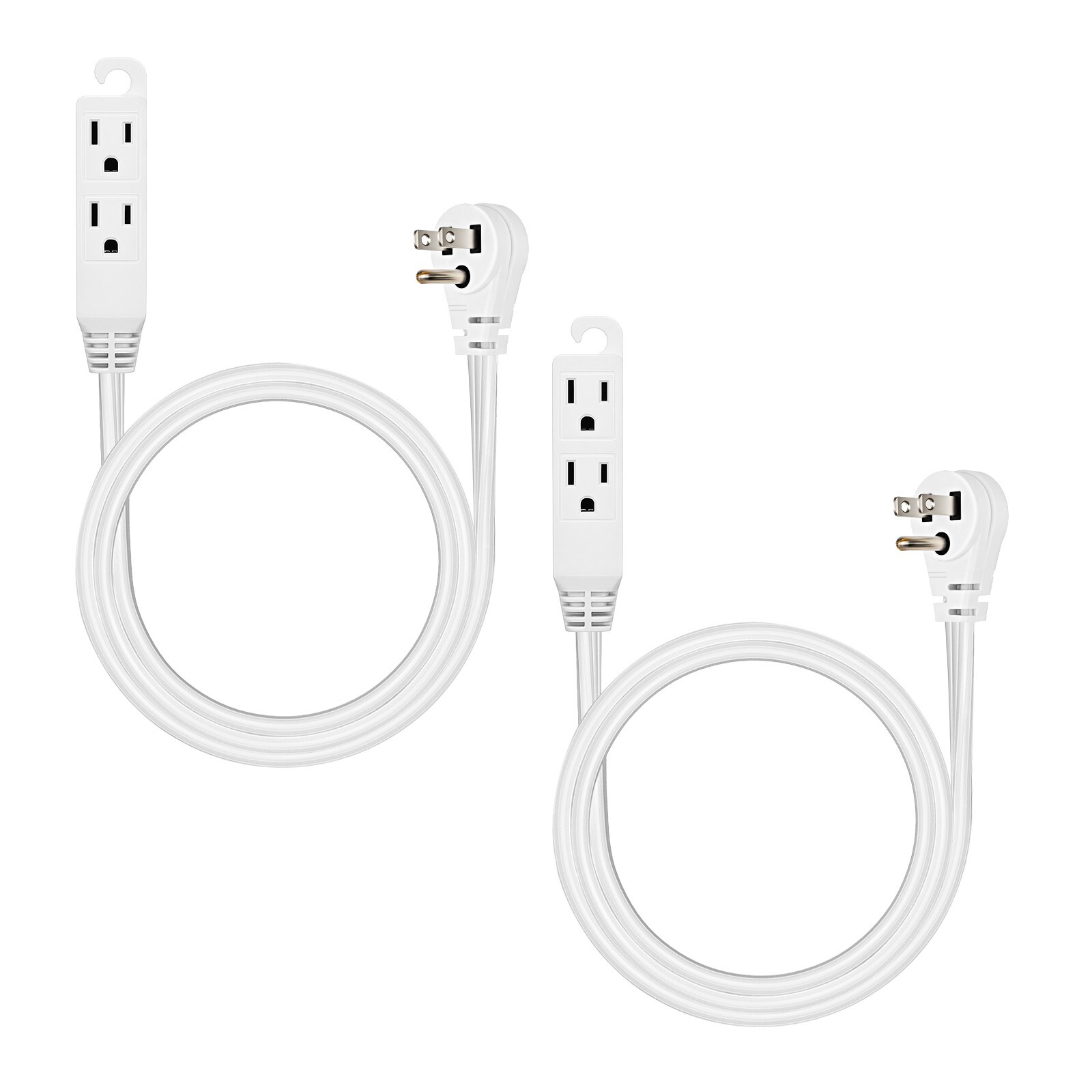 DEWENWILS 2 Pack 3 Ft Extension Cord with Flat Plug,, 16 AWG SJTW SPT-3 Cord gallery
