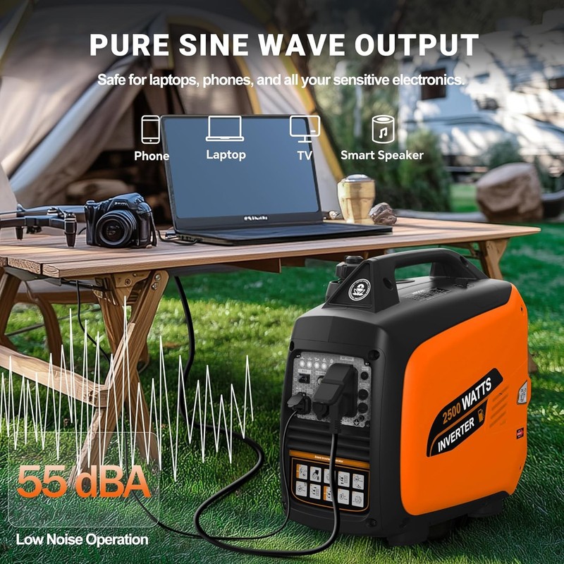 Mutaomay 2500W Portable Inverter Generator Quiet Gas Powered for Home Backup gallery