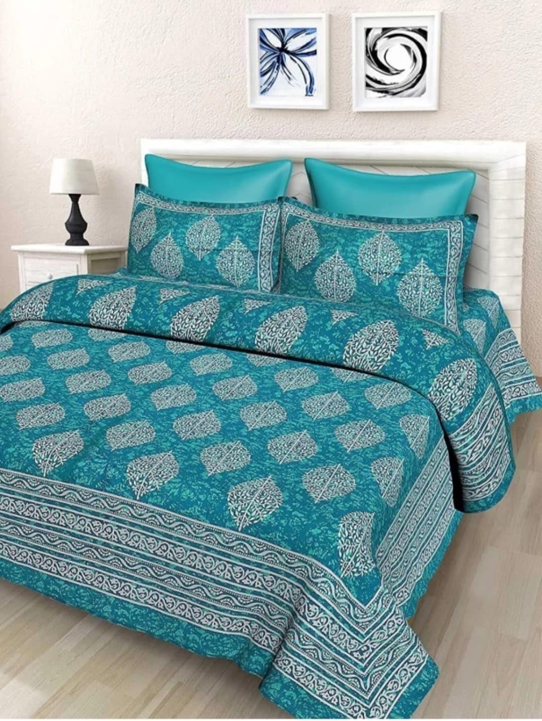 Double Bedsheet with Two Pillow Cover Rajasthani Print IB 100 gallery