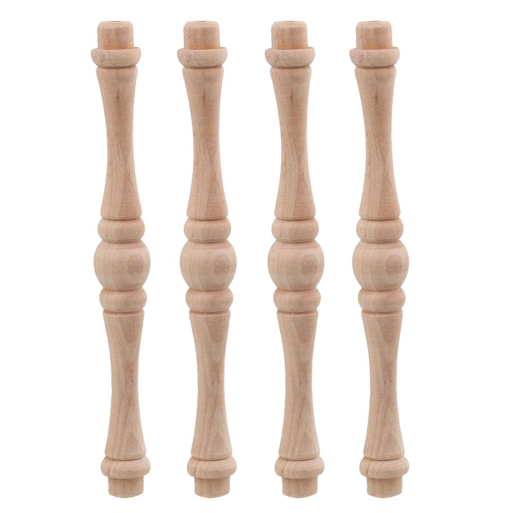 4 PCS 15cm Length Unpainted Wood Craft Spindles Baluster Home Decor Repair gallery