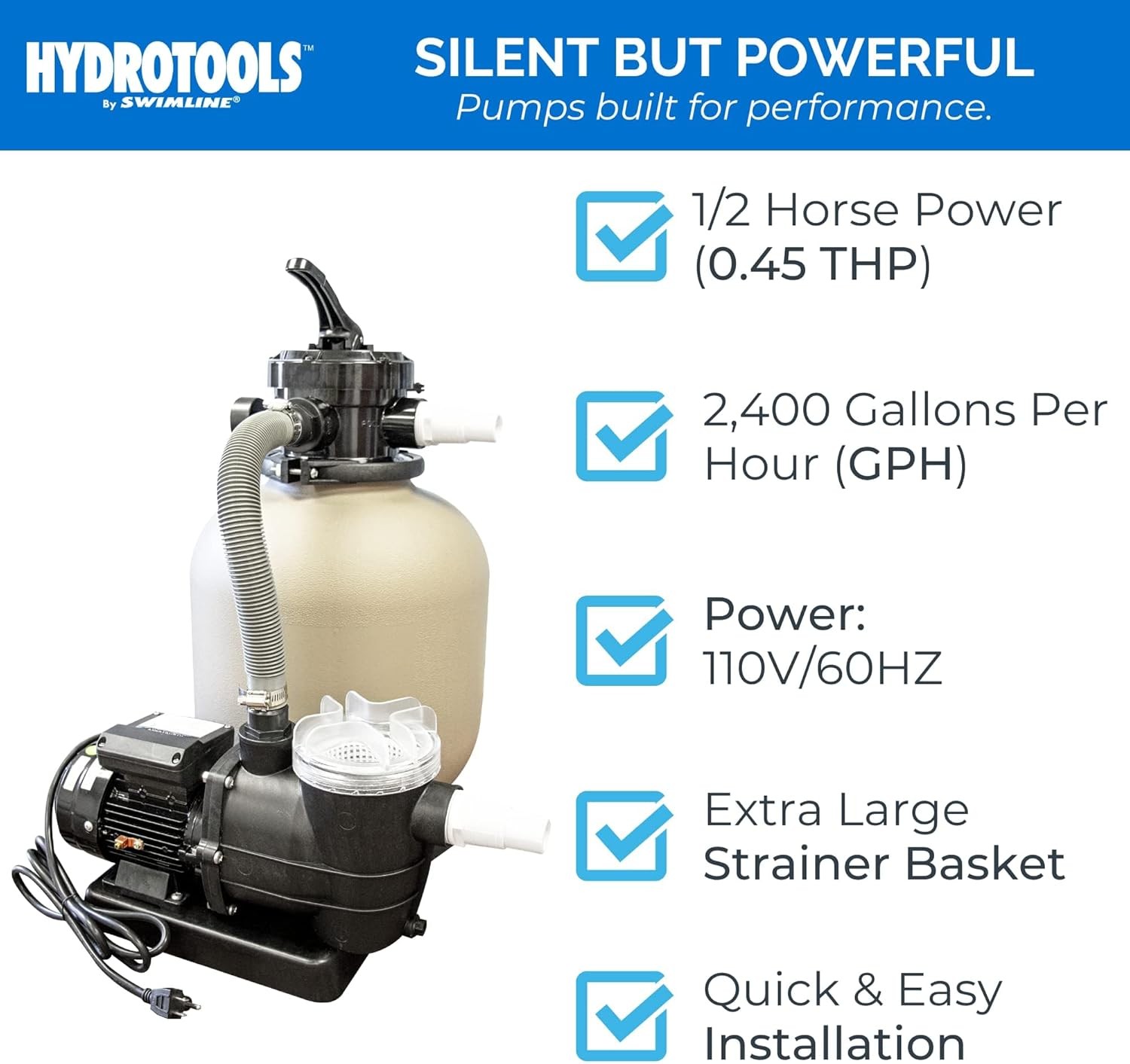 Sand Filter SWIMLINE 14 2400 GPH Pump gallery