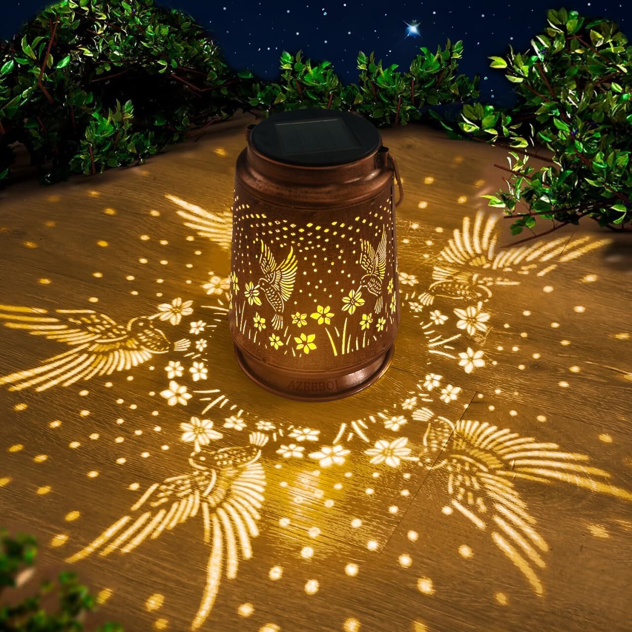 Solar Lantern Hanging Light LED Hummingbird Outdoor Garden Lamp Waterproof Decor gallery