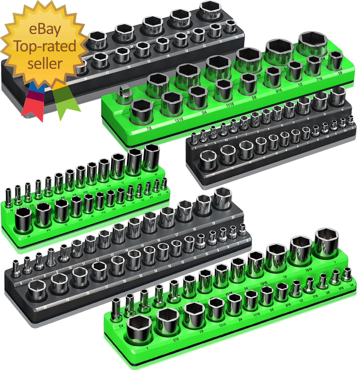 Magnetic Socket Organizer Holder Set for Tool Box Drawer Toolbox Organization gallery