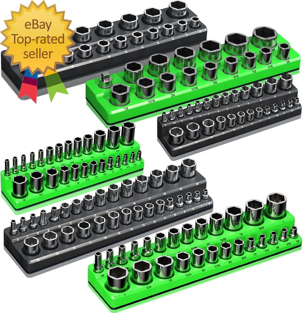 Magnetic Socket Organizer Holder Set for Tool Box Drawer Toolbox Organization