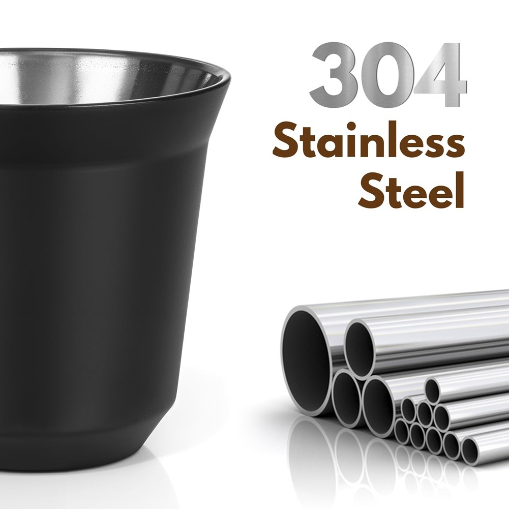 80ml Stainless Steel Espresso Cups Set - 2 Pack Wall 304 Stainless Steel2948 gallery