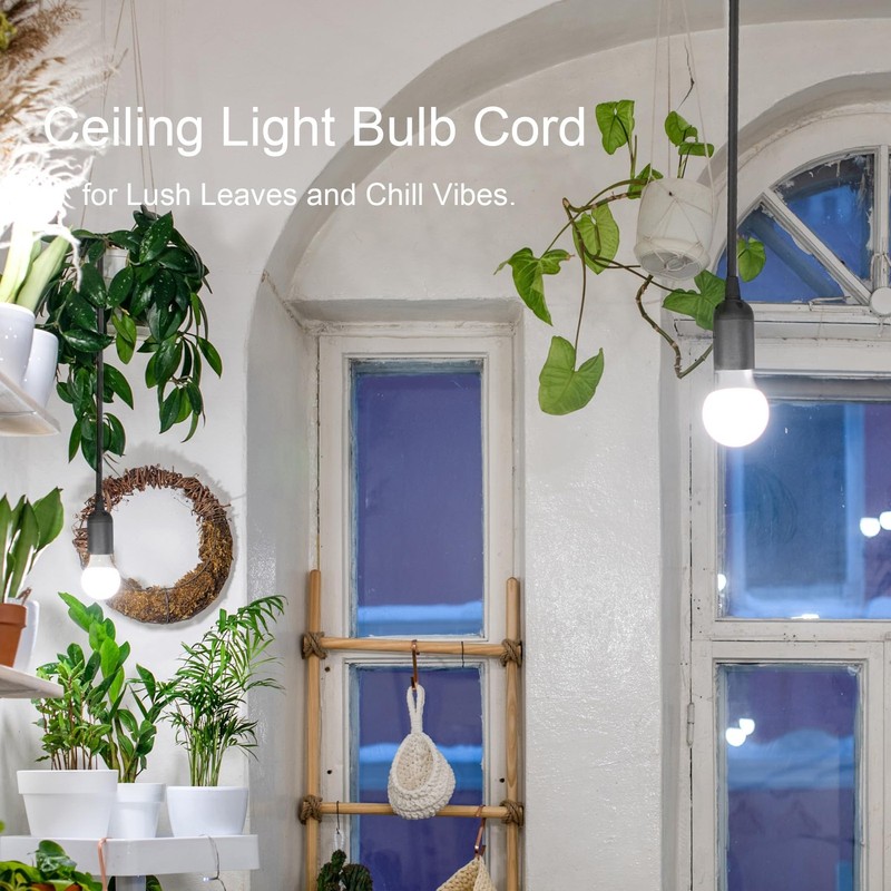 Hanging Light Bulb Socket with Cord - 10Ft Plug in Light Socket E26/E27 Exten... gallery