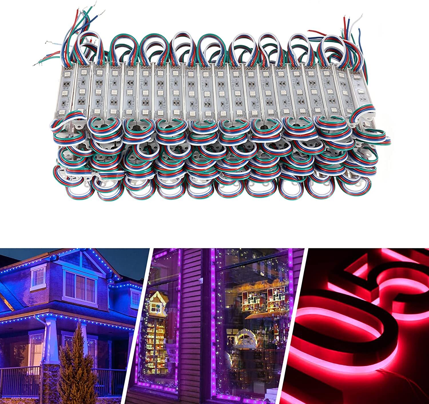 10-2000ft 3 LED Module SMD 5050 RGB White Waterproof Light Strip Sign Design 12V gallery