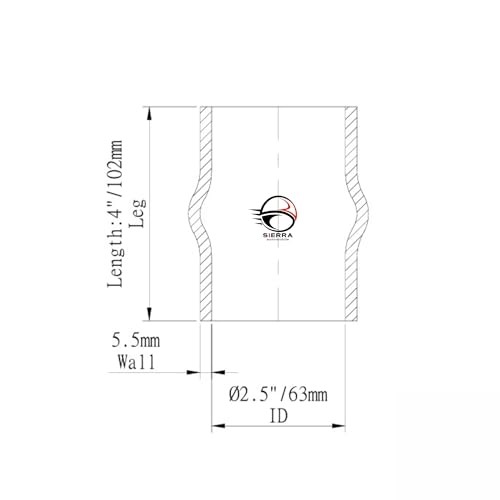 Silicone Hump Coupler Hose – 4" Length, 5.5mm Thickness – High 2.5 Inch / 63mm gallery