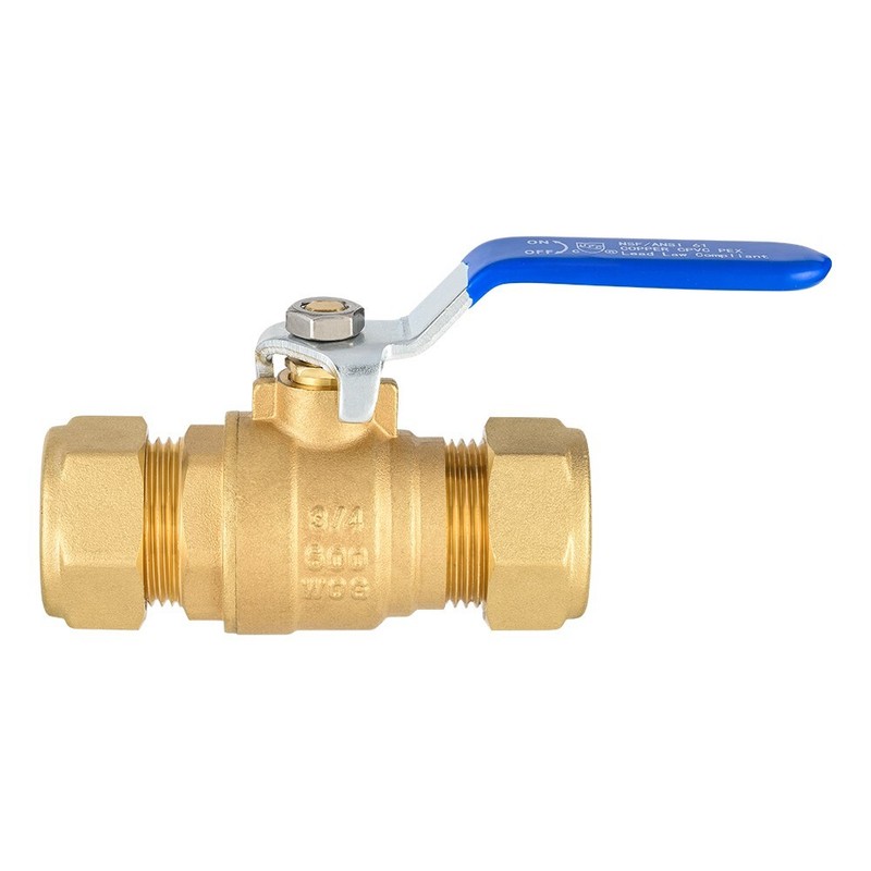 Efield1/2" or 3/4 Inch Compression Full Port Brass Ball Valve 600WOG Lead Free gallery