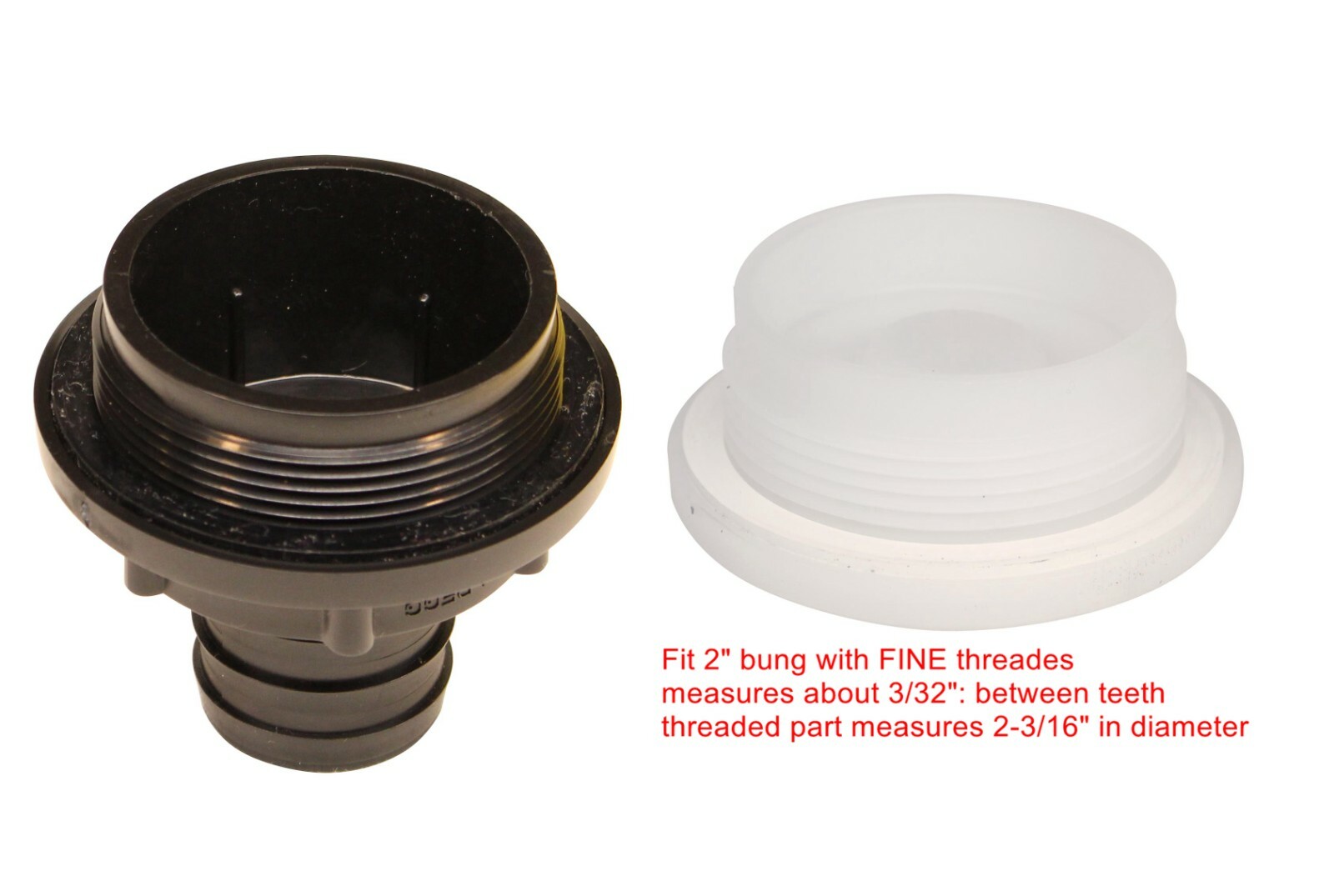 RBI125F Rain Barrel Inlet Buttress Adapter(2" Fine Thread Bung Cap 1-1/4" Barbed gallery