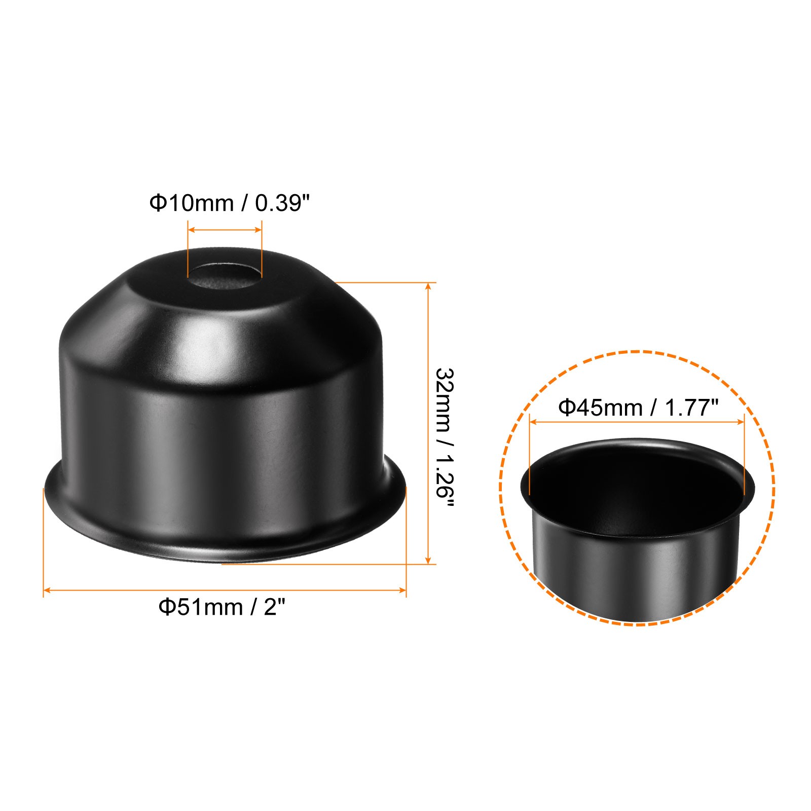 6pack E26/E27 Lamp Socket Cup Decorative Lamp Base Holder Cover Sleeve Black gallery