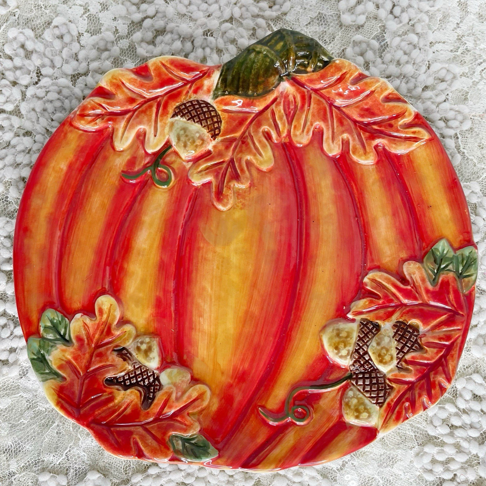 Certified International Fall Harvest Pumpkin Platter Large (approx. 13" x 14") gallery