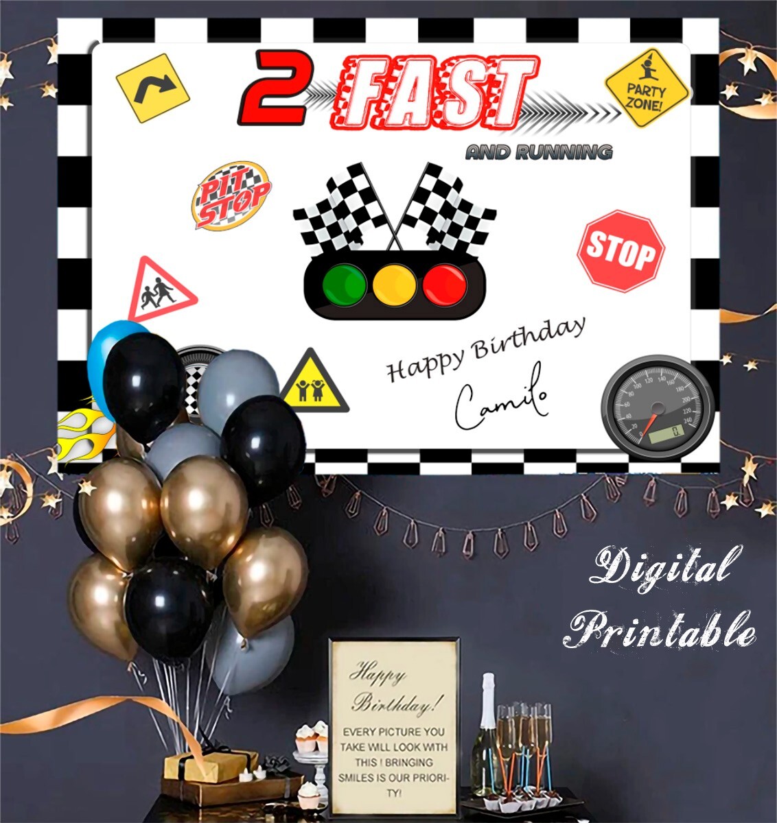 CUSTOM TWO FAST BIRTHDAY ALL AGE Backdrop-BASKETBALL PHOTO SHOOT- SIZE 7ftxH5 gallery