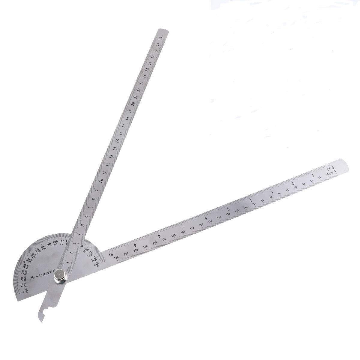 ChgImposs 0-180 Degree Angle Finder, Stainless Steel Round Head Rotary Protracto gallery