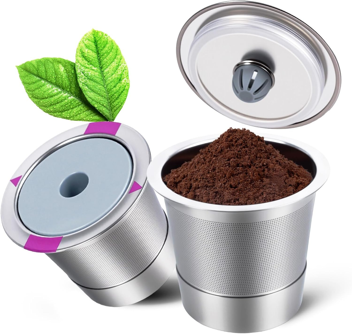 2 Pack K Cup Reusable Coffee Pods for Keurig: Stainless Steel Refillable K Cup - gallery