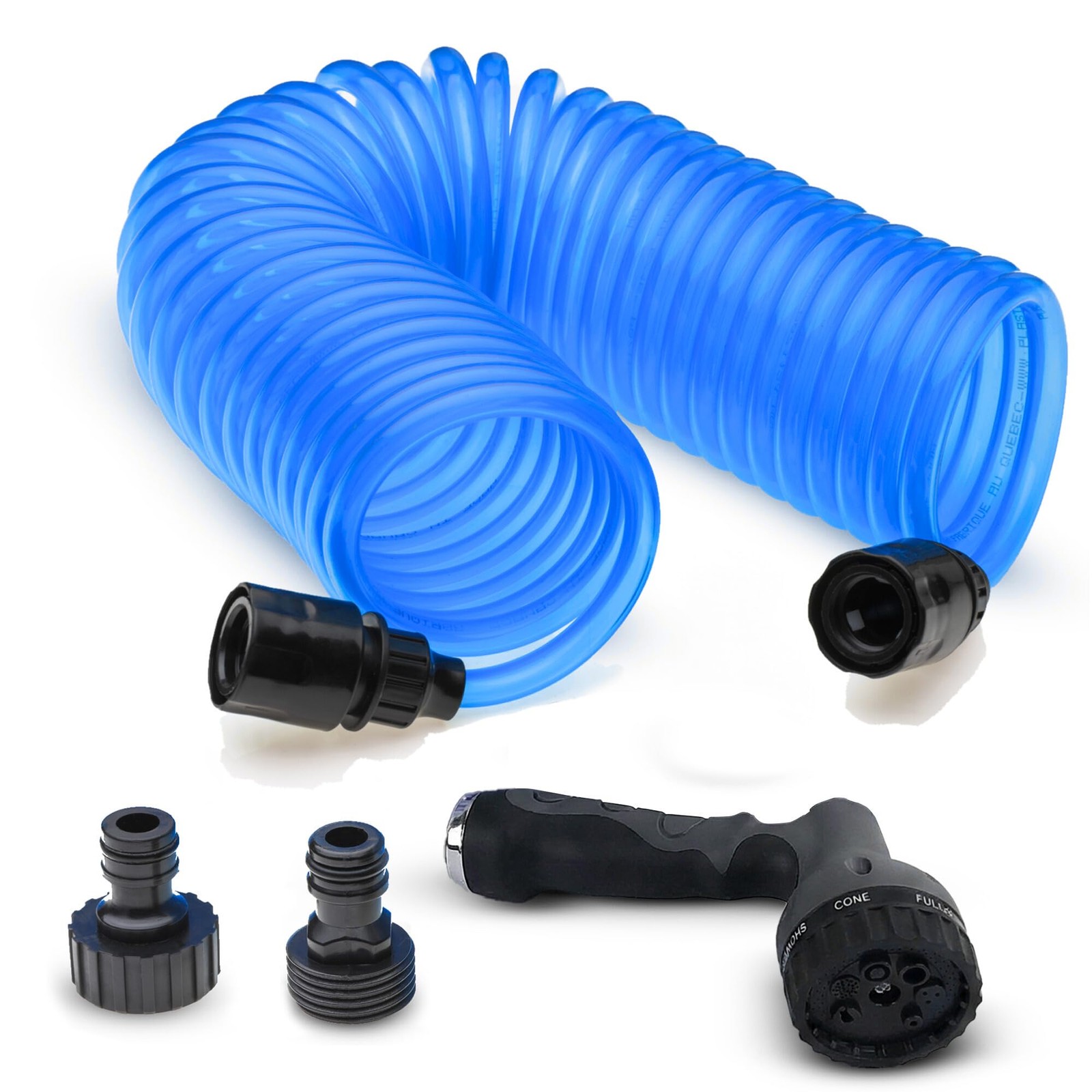 SpaceSaver SpringHose 25ft Coil Garden Hose with Nozzle for Small Spaces, Pat... gallery