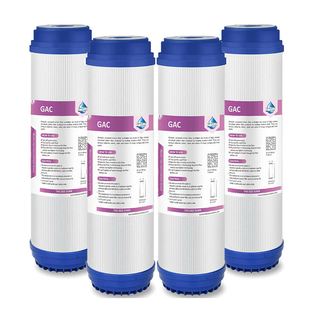 4 Pack Whole House Replacement Water Filter Sediment GAC Coconut 10" x 2.5" 5μm gallery