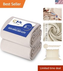 Multi-Purpose Canvas Drop Cloth – 9′ x 12′ Pack of 2 for Crafts & Painting
