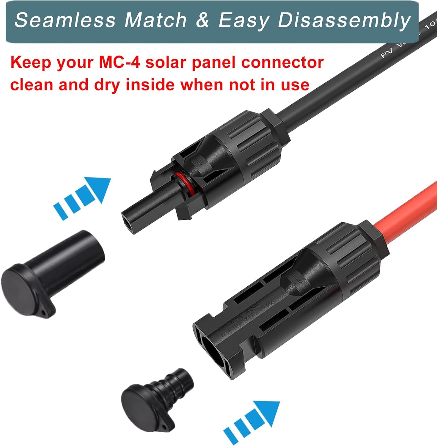 Solar Connector Caps, IP67 Solar Panel Connector Cap Weather Resistant Dust Male gallery